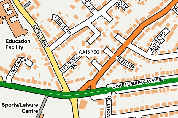 WA15 7SQ map - OS OpenMap – Local (Ordnance Survey) WA15 7SQ map - OS OpenMap – Local (Ordnance Survey)
