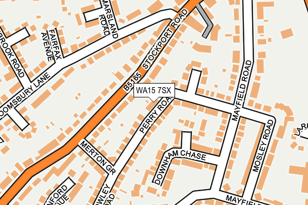 WA15 7SX map - OS OpenMap – Local (Ordnance Survey) WA15 7SX map - OS OpenMap – Local (Ordnance Survey)