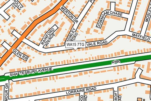 WA15 7TG map - OS OpenMap – Local (Ordnance Survey) WA15 7TG map - OS OpenMap – Local (Ordnance Survey)