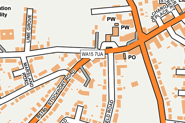 WA15 7UA map - OS OpenMap – Local (Ordnance Survey) WA15 7UA map - OS OpenMap – Local (Ordnance Survey)