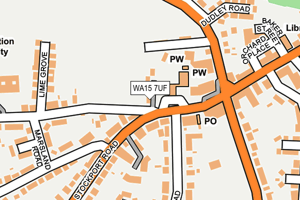 WA15 7UF map - OS OpenMap – Local (Ordnance Survey) WA15 7UF map - OS OpenMap – Local (Ordnance Survey)