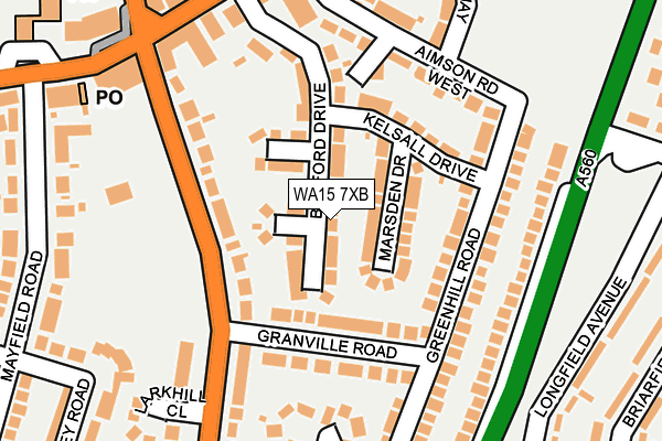 WA15 7XB map - OS OpenMap – Local (Ordnance Survey) WA15 7XB map - OS OpenMap – Local (Ordnance Survey)