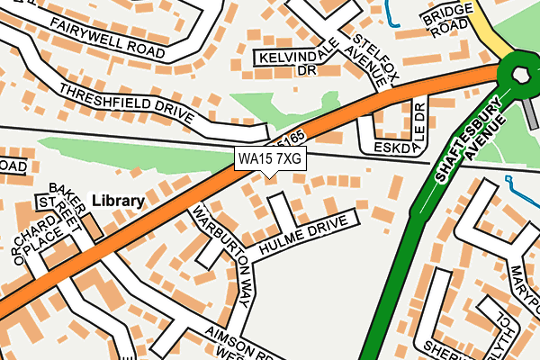WA15 7XG map - OS OpenMap – Local (Ordnance Survey) WA15 7XG map - OS OpenMap – Local (Ordnance Survey)