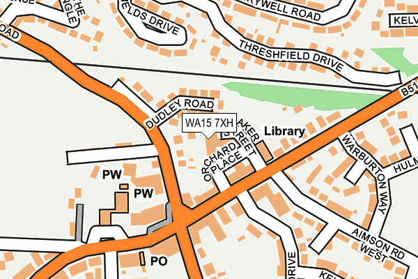 WA15 7XH map - OS OpenMap – Local (Ordnance Survey) WA15 7XH map - OS OpenMap – Local (Ordnance Survey)