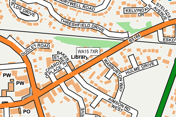 WA15 7XR map - OS OpenMap – Local (Ordnance Survey) WA15 7XR map - OS OpenMap – Local (Ordnance Survey)