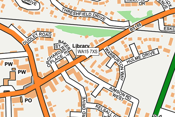 WA15 7XS map - OS OpenMap – Local (Ordnance Survey) WA15 7XS map - OS OpenMap – Local (Ordnance Survey)