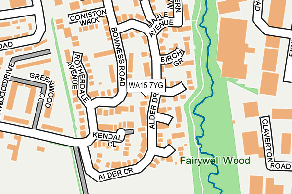 WA15 7YG map - OS OpenMap – Local (Ordnance Survey)