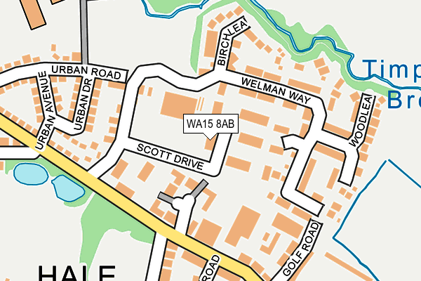 WA15 8AB map - OS OpenMap – Local (Ordnance Survey) WA15 8AB map - OS OpenMap – Local (Ordnance Survey)