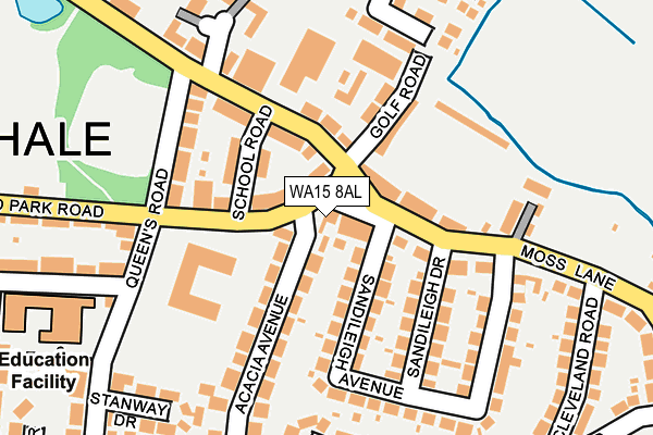 WA15 8AL map - OS OpenMap – Local (Ordnance Survey) WA15 8AL map - OS OpenMap – Local (Ordnance Survey)