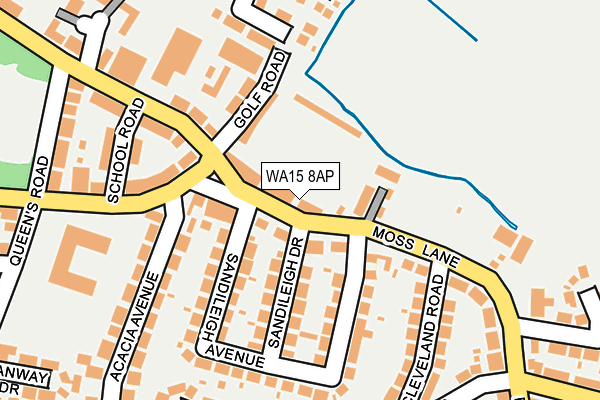 WA15 8AP map - OS OpenMap – Local (Ordnance Survey) WA15 8AP map - OS OpenMap – Local (Ordnance Survey)