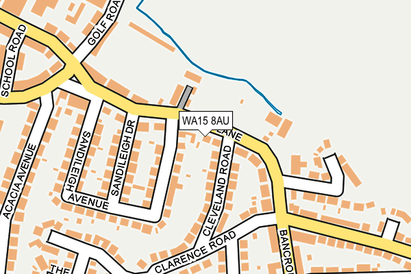 WA15 8AU map - OS OpenMap – Local (Ordnance Survey) WA15 8AU map - OS OpenMap – Local (Ordnance Survey)