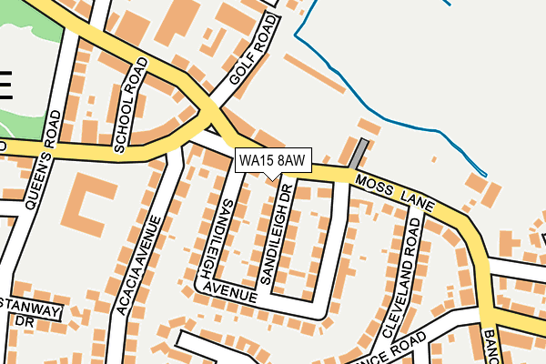 WA15 8AW map - OS OpenMap – Local (Ordnance Survey) WA15 8AW map - OS OpenMap – Local (Ordnance Survey)