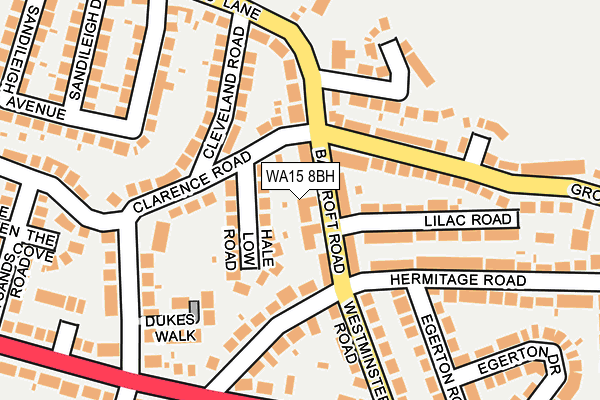 WA15 8BH map - OS OpenMap – Local (Ordnance Survey) WA15 8BH map - OS OpenMap – Local (Ordnance Survey)