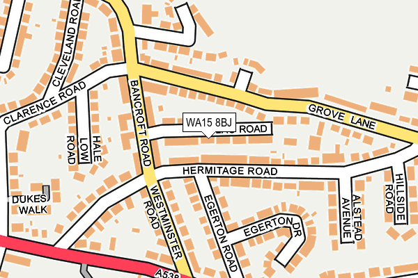 WA15 8BJ map - OS OpenMap – Local (Ordnance Survey) WA15 8BJ map - OS OpenMap – Local (Ordnance Survey)