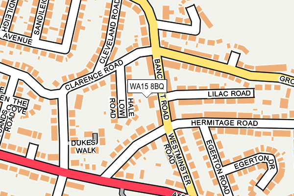 WA15 8BQ map - OS OpenMap – Local (Ordnance Survey) WA15 8BQ map - OS OpenMap – Local (Ordnance Survey)
