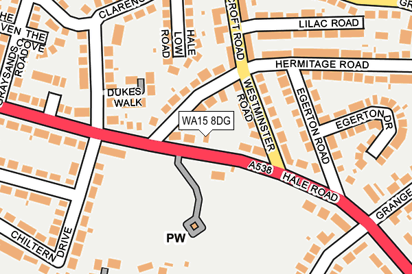 WA15 8DG map - OS OpenMap – Local (Ordnance Survey) WA15 8DG map - OS OpenMap – Local (Ordnance Survey)