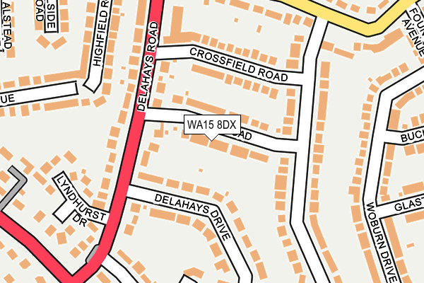 WA15 8DX map - OS OpenMap – Local (Ordnance Survey) WA15 8DX map - OS OpenMap – Local (Ordnance Survey)