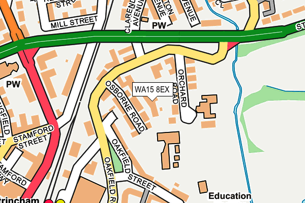 WA15 8EX map - OS OpenMap – Local (Ordnance Survey) WA15 8EX map - OS OpenMap – Local (Ordnance Survey)