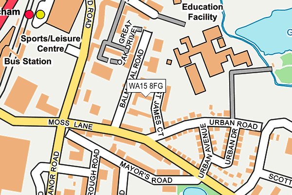 WA15 8FG map - OS OpenMap – Local (Ordnance Survey) WA15 8FG map - OS OpenMap – Local (Ordnance Survey)