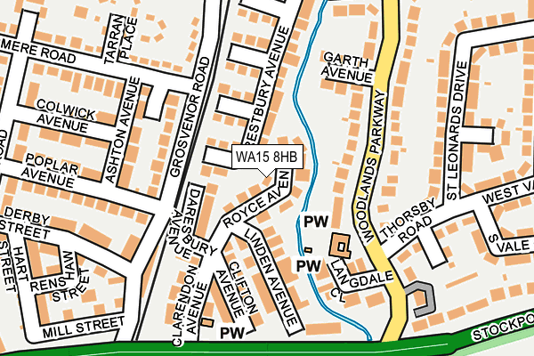 WA15 8HB map - OS OpenMap – Local (Ordnance Survey) WA15 8HB map - OS OpenMap – Local (Ordnance Survey)