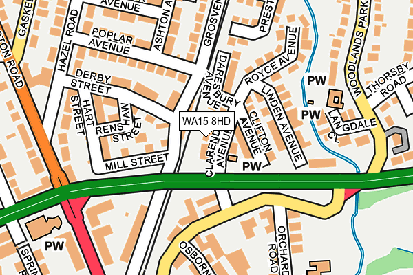 WA15 8HD map - OS OpenMap – Local (Ordnance Survey) WA15 8HD map - OS OpenMap – Local (Ordnance Survey)