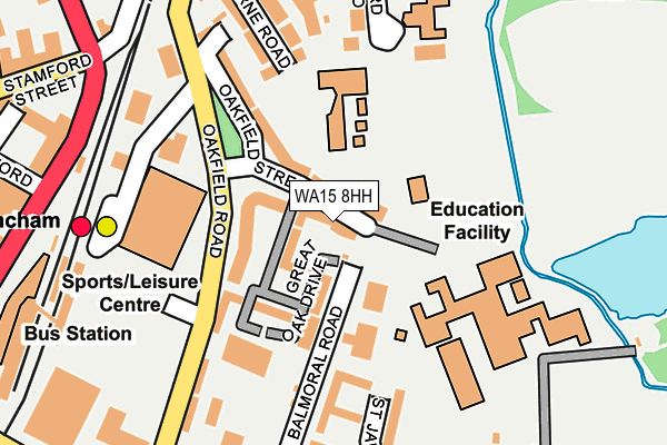 WA15 8HH map - OS OpenMap – Local (Ordnance Survey) WA15 8HH map - OS OpenMap – Local (Ordnance Survey)