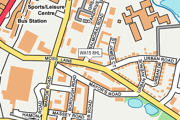 WA15 8HL map - OS OpenMap – Local (Ordnance Survey) WA15 8HL map - OS OpenMap – Local (Ordnance Survey)