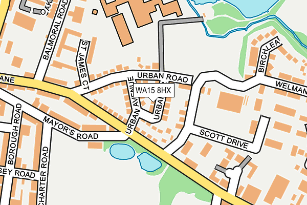 WA15 8HX map - OS OpenMap – Local (Ordnance Survey) WA15 8HX map - OS OpenMap – Local (Ordnance Survey)