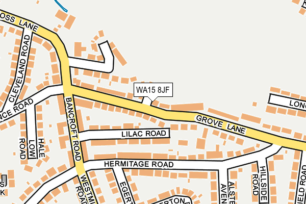 WA15 8JF map - OS OpenMap – Local (Ordnance Survey) WA15 8JF map - OS OpenMap – Local (Ordnance Survey)