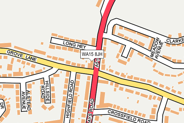 WA15 8JH map - OS OpenMap – Local (Ordnance Survey) WA15 8JH map - OS OpenMap – Local (Ordnance Survey)