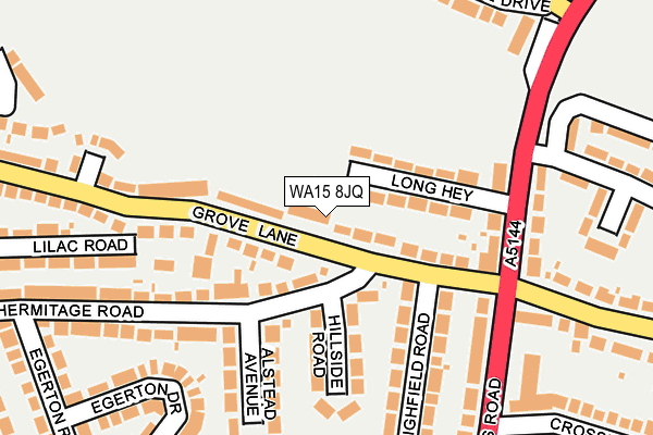 WA15 8JQ map - OS OpenMap – Local (Ordnance Survey) WA15 8JQ map - OS OpenMap – Local (Ordnance Survey)