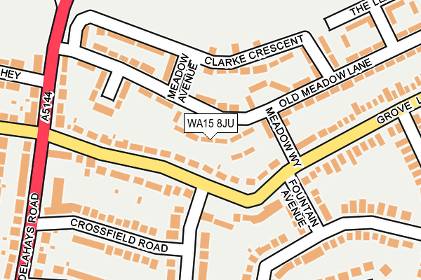 WA15 8JU map - OS OpenMap – Local (Ordnance Survey) WA15 8JU map - OS OpenMap – Local (Ordnance Survey)