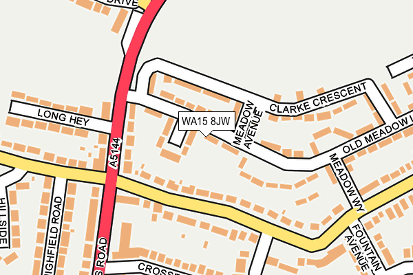 WA15 8JW map - OS OpenMap – Local (Ordnance Survey) WA15 8JW map - OS OpenMap – Local (Ordnance Survey)