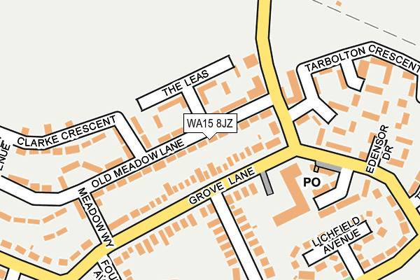 WA15 8JZ map - OS OpenMap – Local (Ordnance Survey) WA15 8JZ map - OS OpenMap – Local (Ordnance Survey)