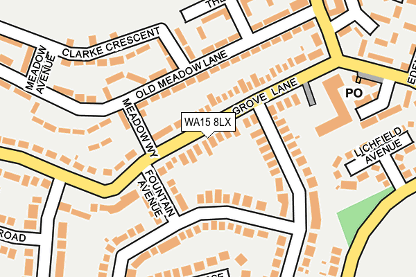 WA15 8LX map - OS OpenMap – Local (Ordnance Survey) WA15 8LX map - OS OpenMap – Local (Ordnance Survey)