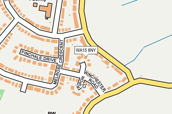 WA15 8NY map - OS OpenMap – Local (Ordnance Survey) WA15 8NY map - OS OpenMap – Local (Ordnance Survey)