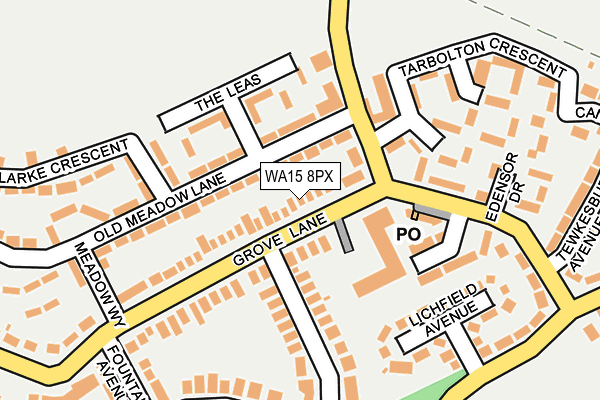 WA15 8PX map - OS OpenMap – Local (Ordnance Survey) WA15 8PX map - OS OpenMap – Local (Ordnance Survey)