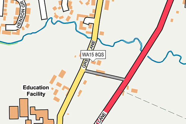 WA15 8QS map - OS OpenMap – Local (Ordnance Survey) WA15 8QS map - OS OpenMap – Local (Ordnance Survey)