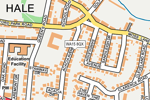 WA15 8QX map - OS OpenMap – Local (Ordnance Survey) WA15 8QX map - OS OpenMap – Local (Ordnance Survey)