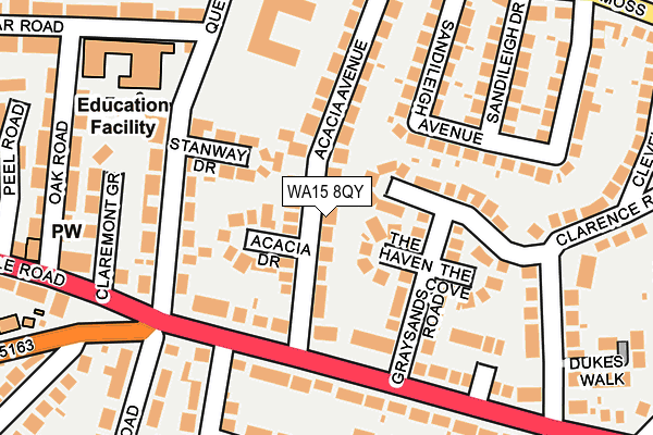 WA15 8QY map - OS OpenMap – Local (Ordnance Survey) WA15 8QY map - OS OpenMap – Local (Ordnance Survey)