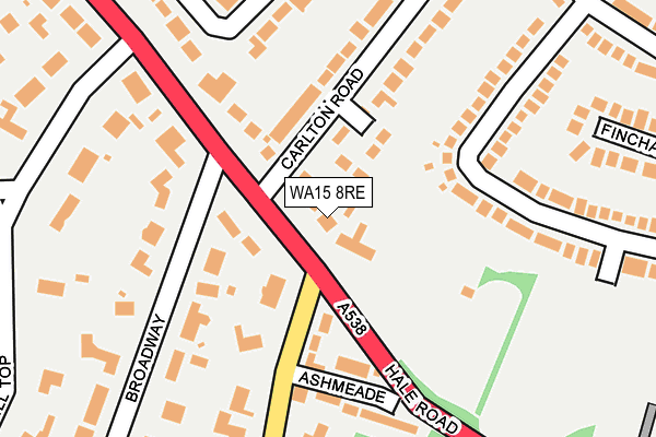 WA15 8RE map - OS OpenMap – Local (Ordnance Survey)