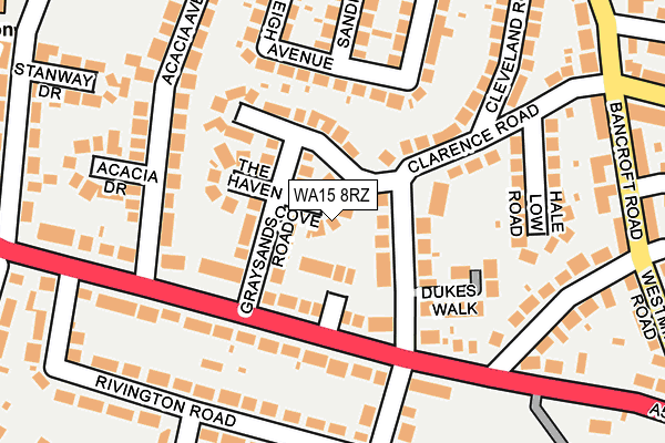 WA15 8RZ map - OS OpenMap – Local (Ordnance Survey) WA15 8RZ map - OS OpenMap – Local (Ordnance Survey)