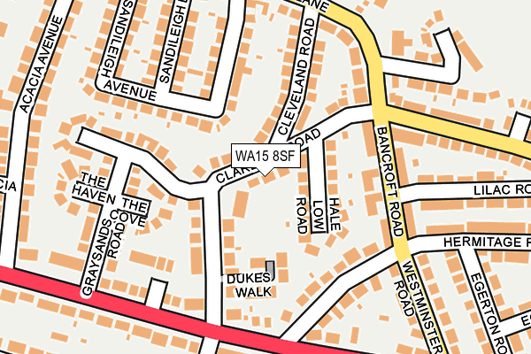 WA15 8SF map - OS OpenMap – Local (Ordnance Survey) WA15 8SF map - OS OpenMap – Local (Ordnance Survey)