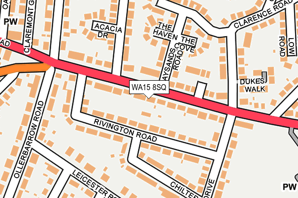 WA15 8SQ map - OS OpenMap – Local (Ordnance Survey) WA15 8SQ map - OS OpenMap – Local (Ordnance Survey)