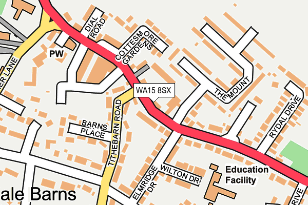 WA15 8SX map - OS OpenMap – Local (Ordnance Survey) WA15 8SX map - OS OpenMap – Local (Ordnance Survey)