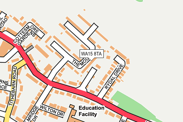 WA15 8TA map - OS OpenMap – Local (Ordnance Survey) WA15 8TA map - OS OpenMap – Local (Ordnance Survey)