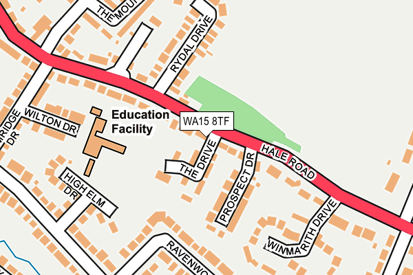 WA15 8TF map - OS OpenMap – Local (Ordnance Survey) WA15 8TF map - OS OpenMap – Local (Ordnance Survey)