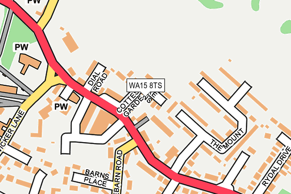 WA15 8TS map - OS OpenMap – Local (Ordnance Survey) WA15 8TS map - OS OpenMap – Local (Ordnance Survey)