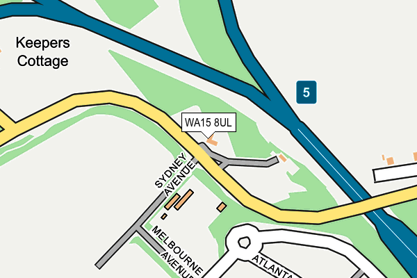 WA15 8UL map - OS OpenMap – Local (Ordnance Survey) WA15 8UL map - OS OpenMap – Local (Ordnance Survey)