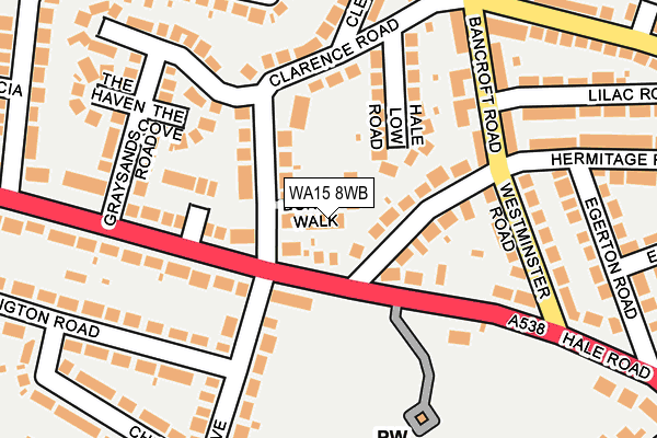WA15 8WB map - OS OpenMap – Local (Ordnance Survey) WA15 8WB map - OS OpenMap – Local (Ordnance Survey)
